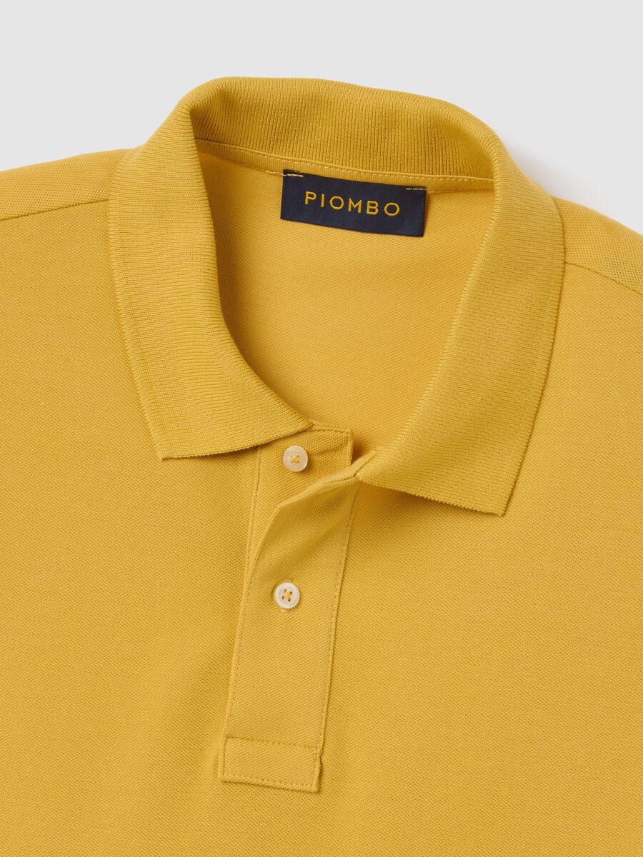 Yellow Short Sleeve Cotton Polo by Piombo_1
