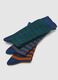 Blue and orange striped cotton blend socks tripack_2