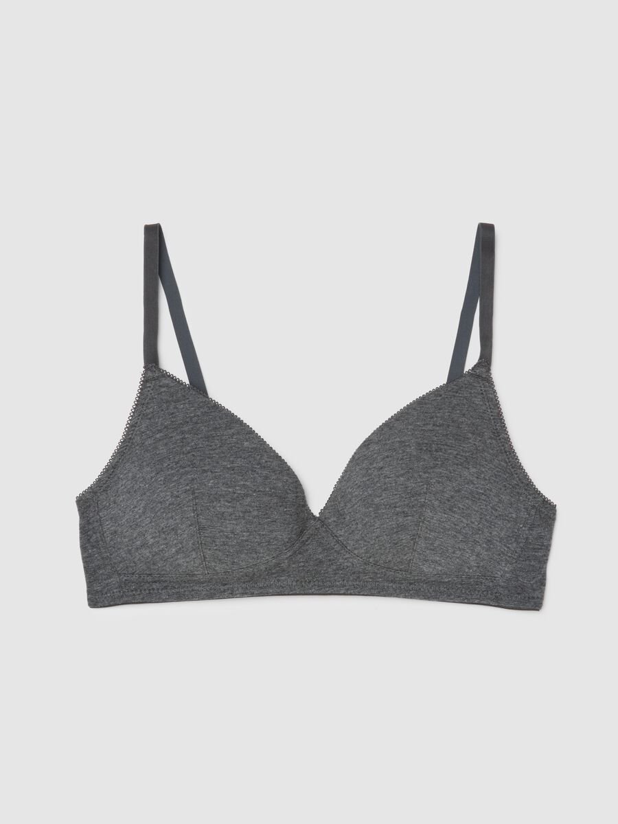 Reggiseno grigio in cotone elasticizzato_0
