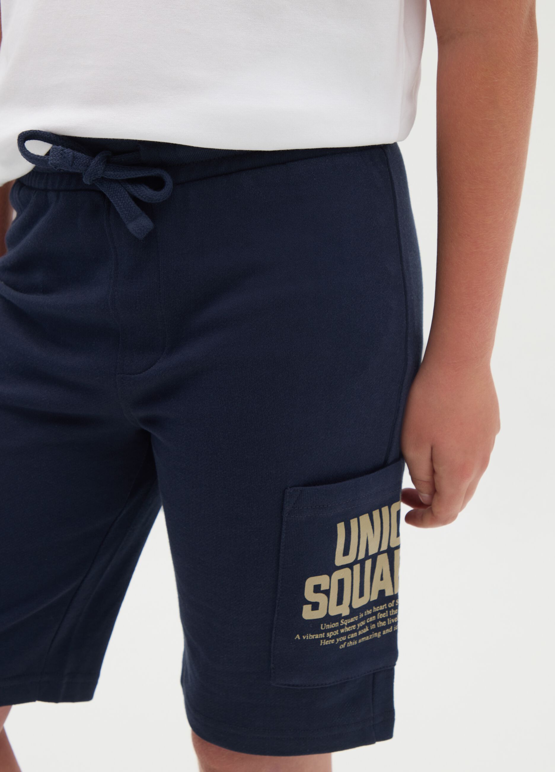 Blue Bermuda Shorts in Pure Cotton OVS Kids