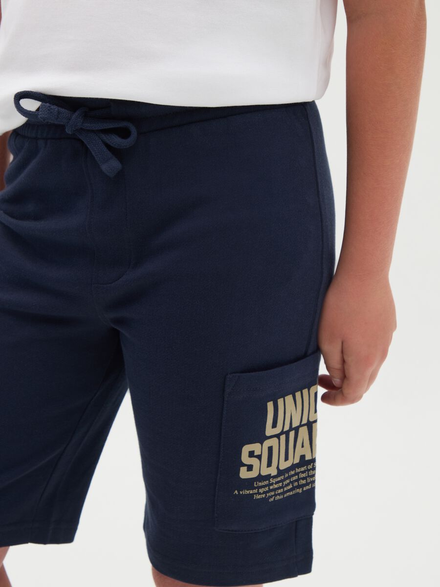 Blue Bermuda Shorts in Pure Cotton OVS Kids_1