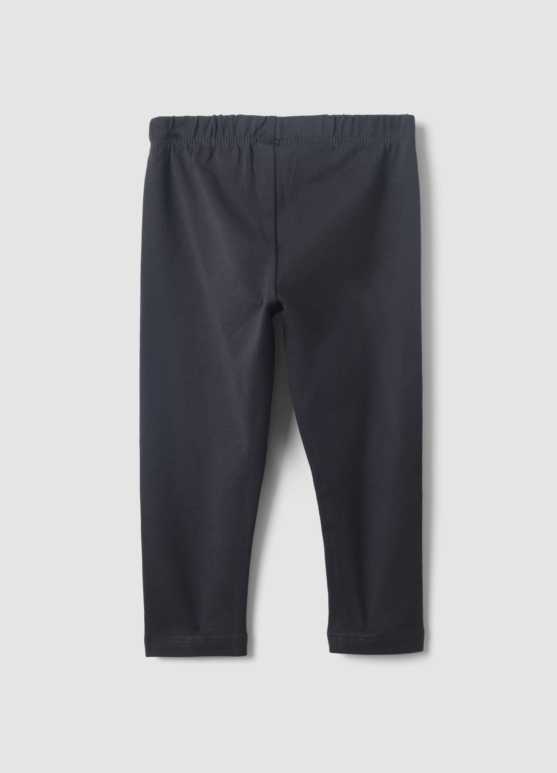 Girls&rsquo; black organic cotton-blend slim-fit leggings