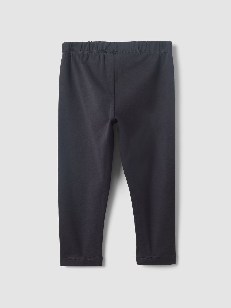 Leggings neri in misto cotone organico slim fit per bimba_1