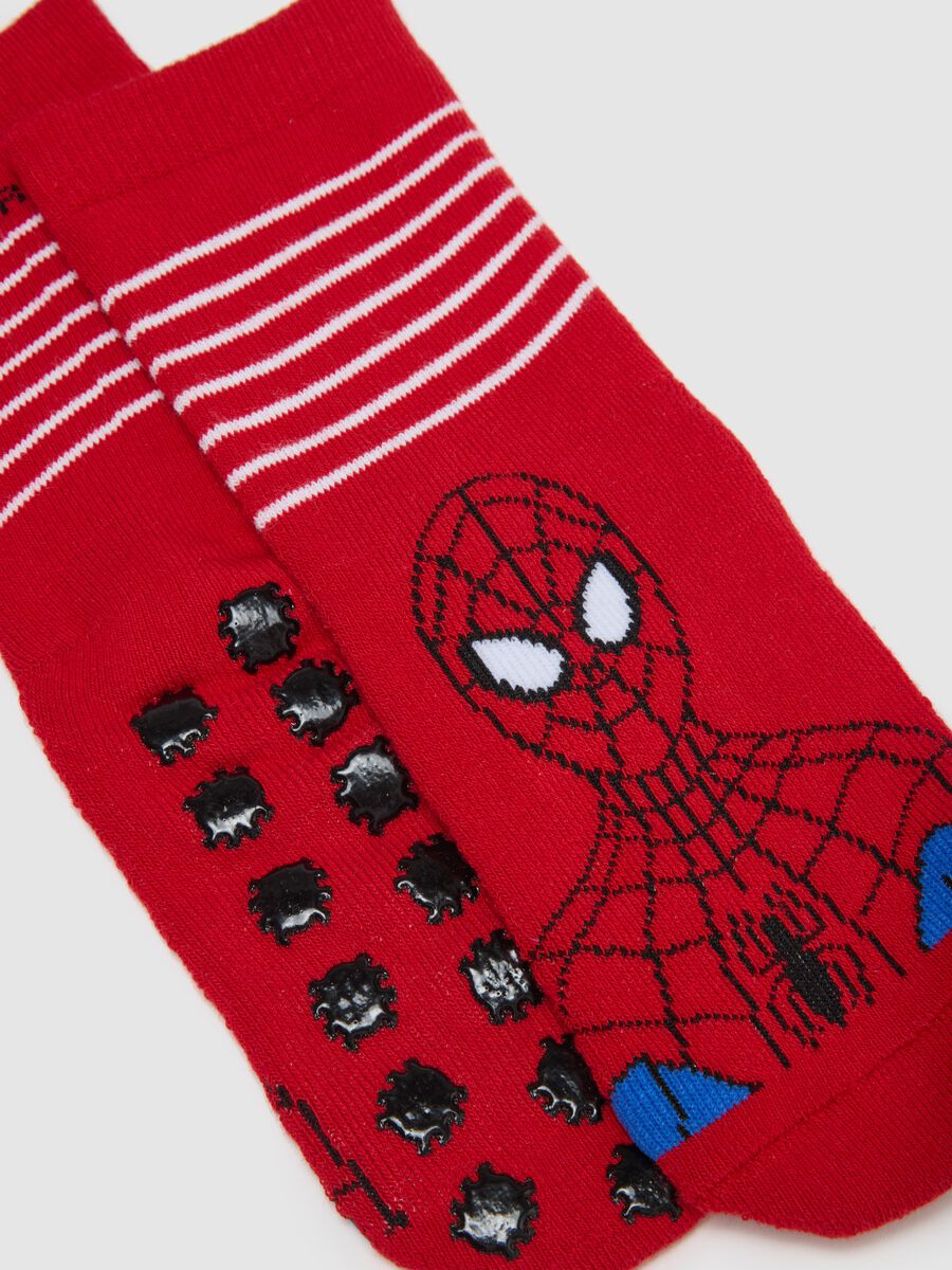 Children's Red Anti-Slip Cotton Blend Socks_1