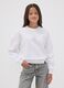 White oversized pure cotton sweatshirt with stars for girls_1