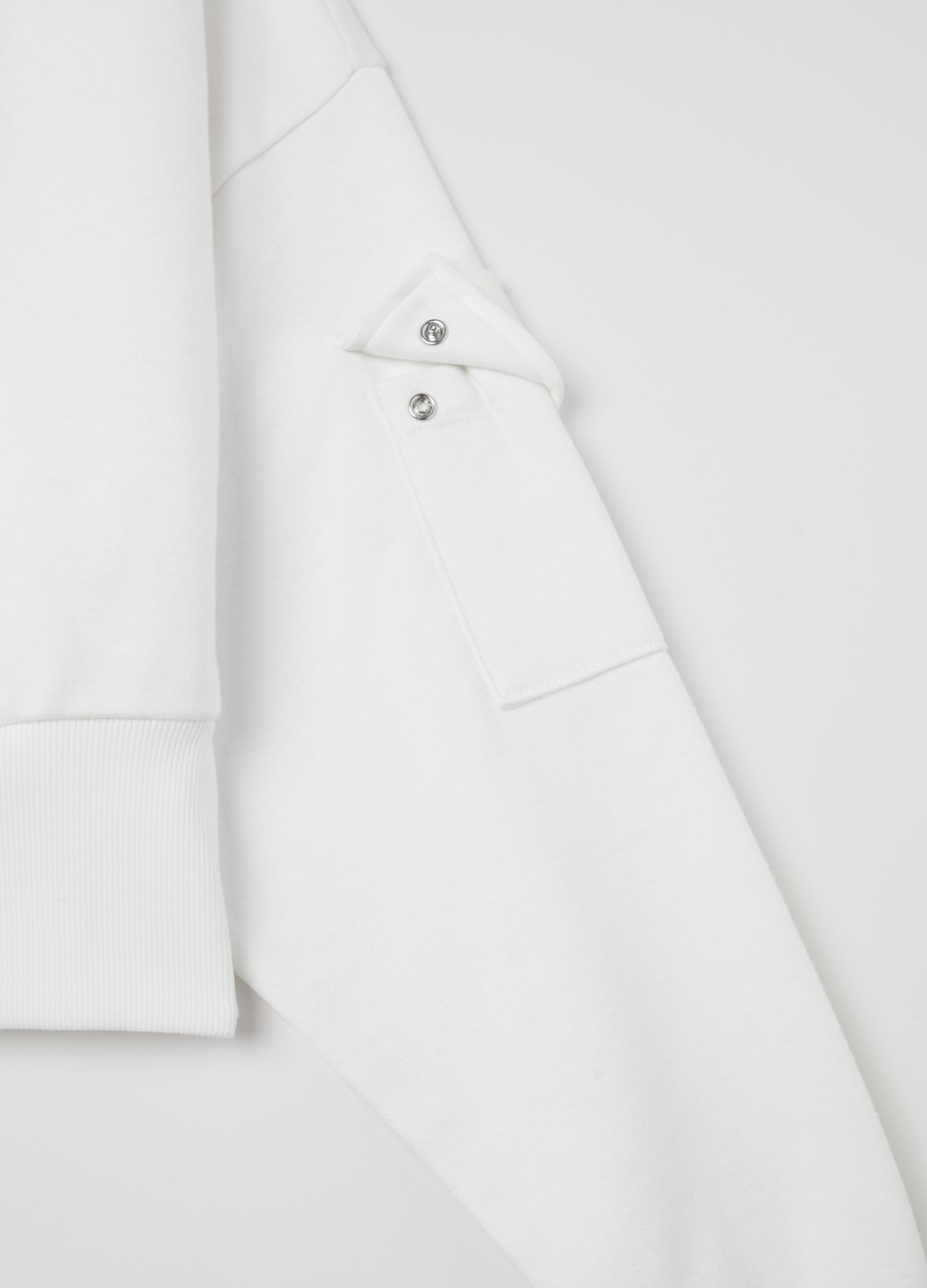Crop Cargo Zip Hoodie White