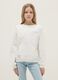 White pure cotton oversized fit girls' sweatshirt with boat neckline_0
