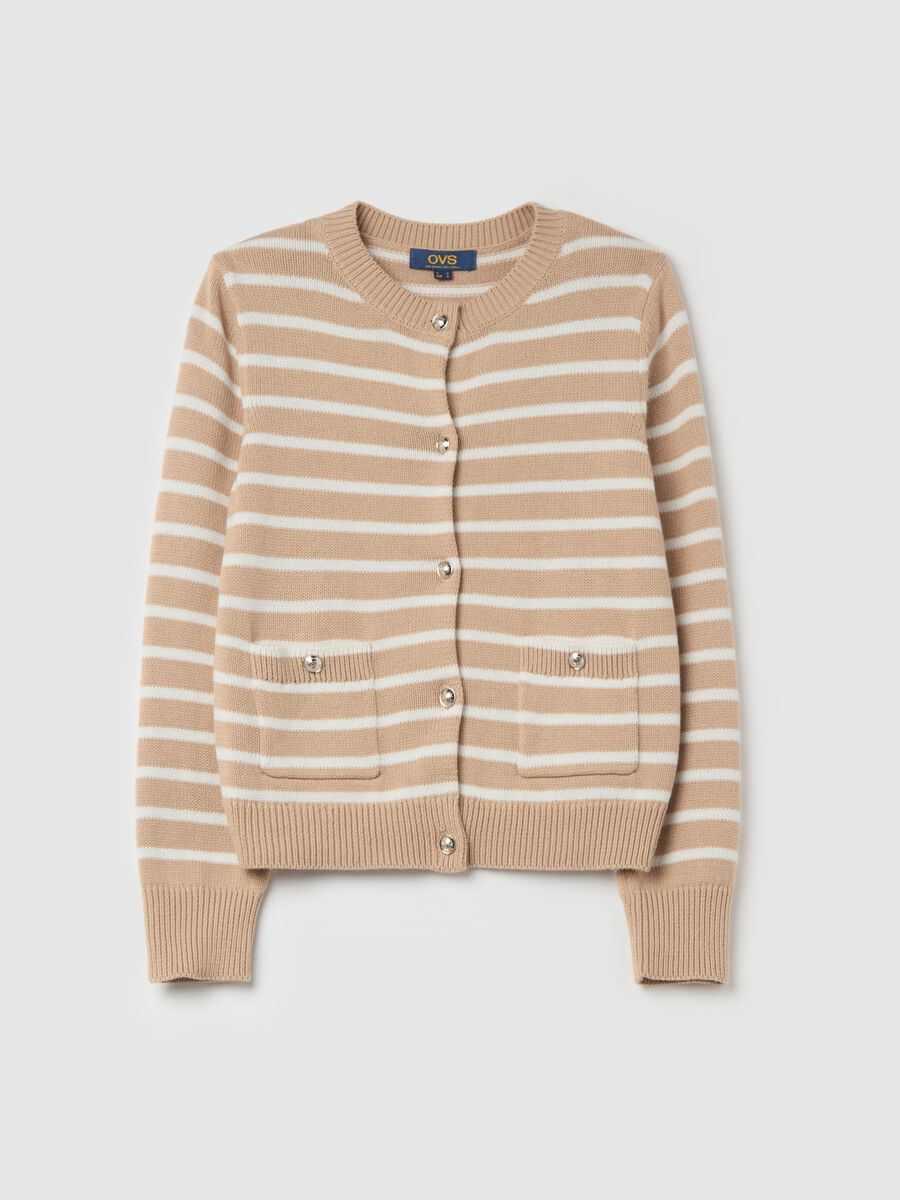 Striped cardigan with gold-coloured buttons_4