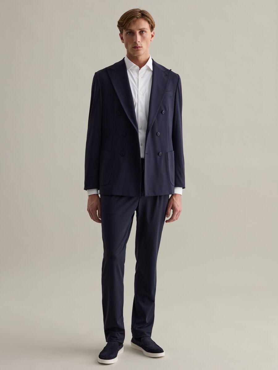 Tech easy-fit double-breasted blazer in technical fabric_1