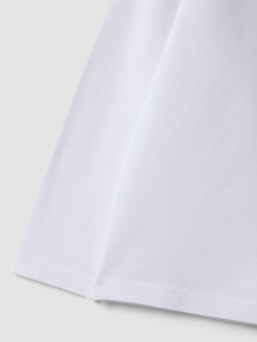 White long-sleeve polo shirt in pure organic cotton, regular fit, for boys_3