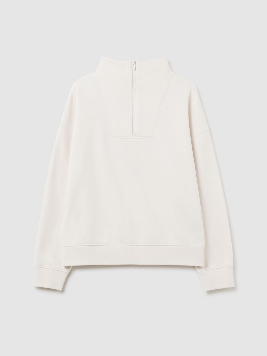 Regular fit beige cotton blend sweatshirt_3