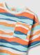 Multicolour striped pure cotton regular fit T-shirt for kids_3