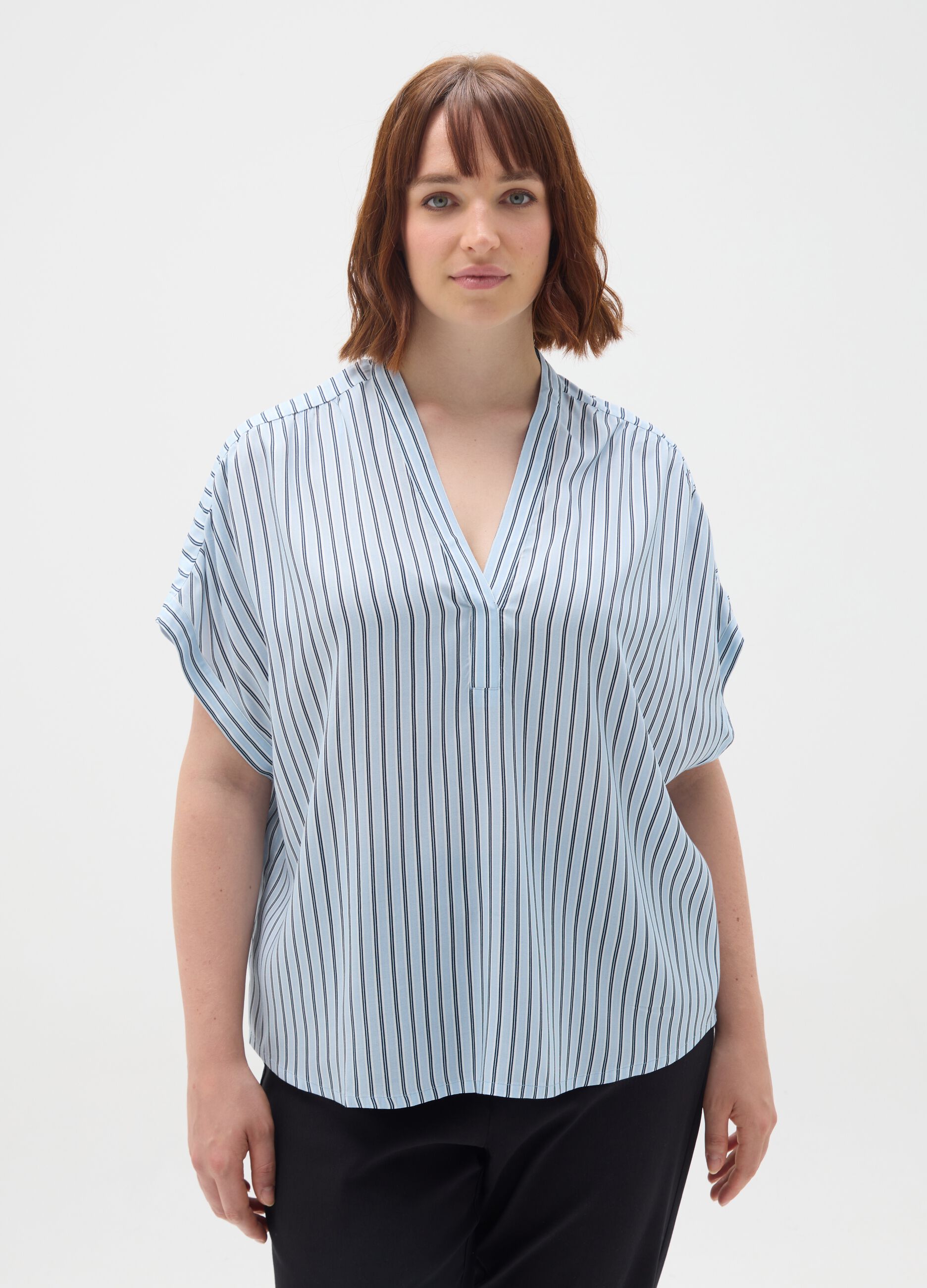 Multicolour pure viscose blouse in regular fit