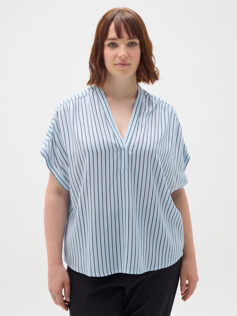 Multicolour pure viscose blouse in regular fit_0