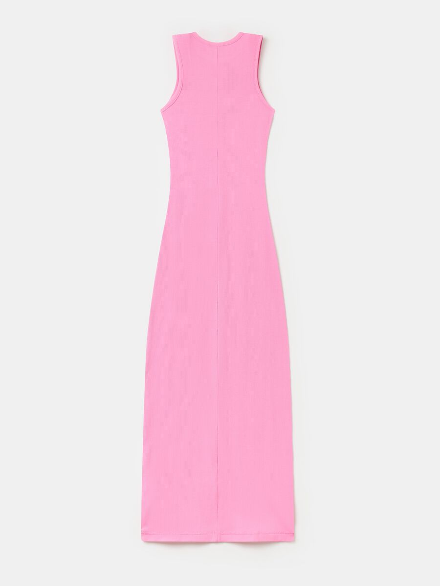 Long Ribbed Dress Pink_4