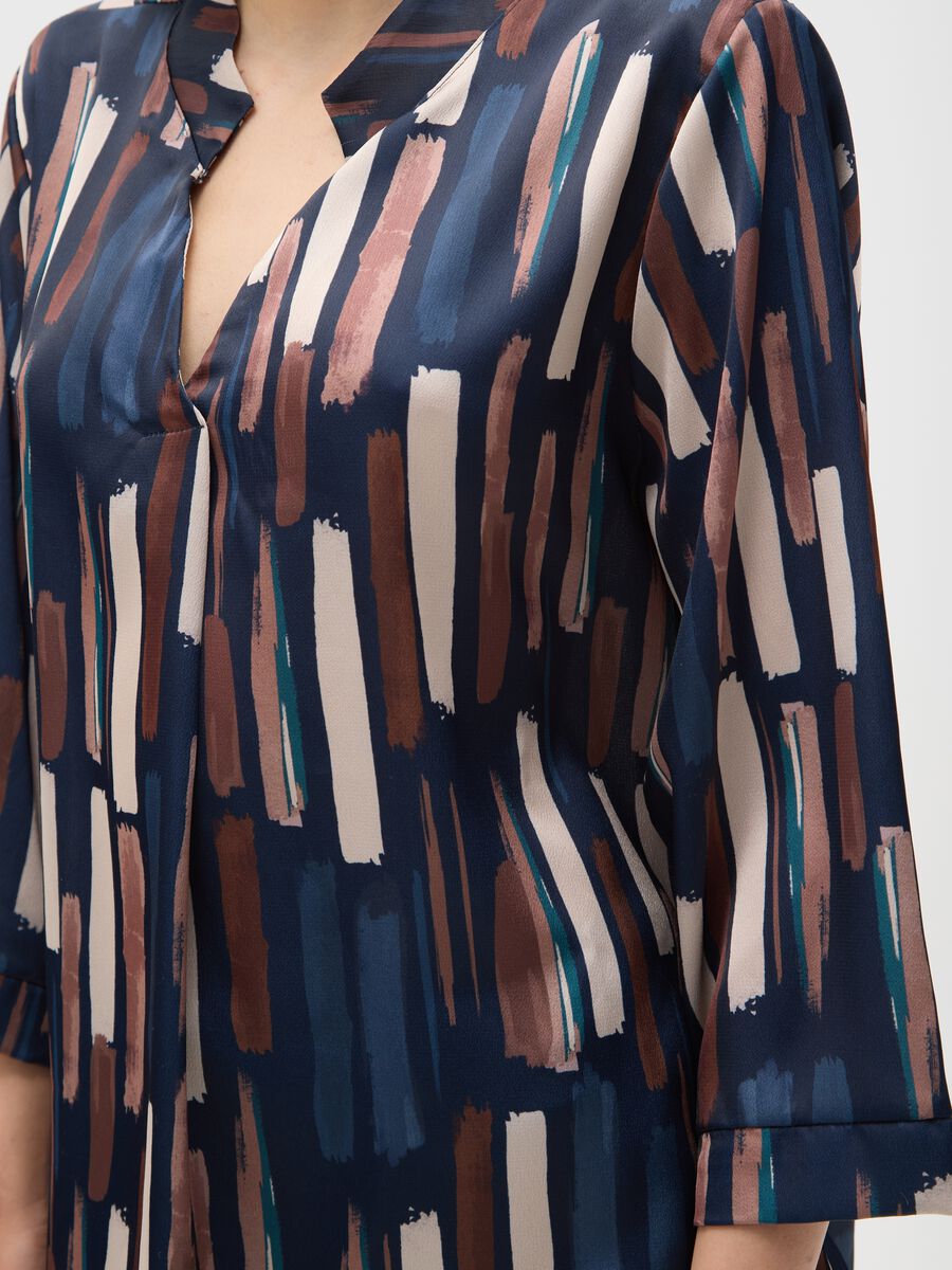 Long-sleeve blouse with multicolour pattern in regular fit_3