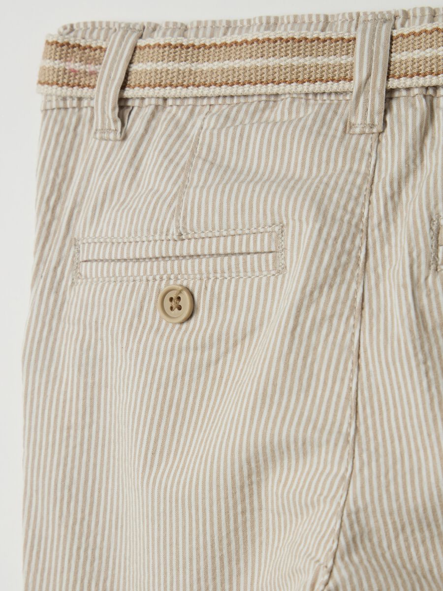 Striped chino trousers with belt_3