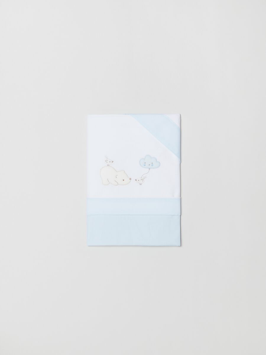 Tris culla in cotone con patch orsetto_0