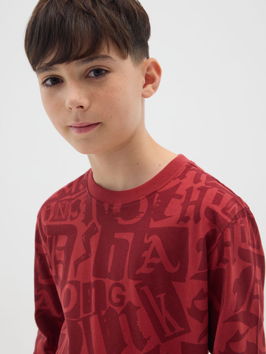 Boys' Red T-shirt in Pure Cotton Regular Fit_2