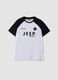 White pure cotton T-shirt with raglan sleeves for boys_3