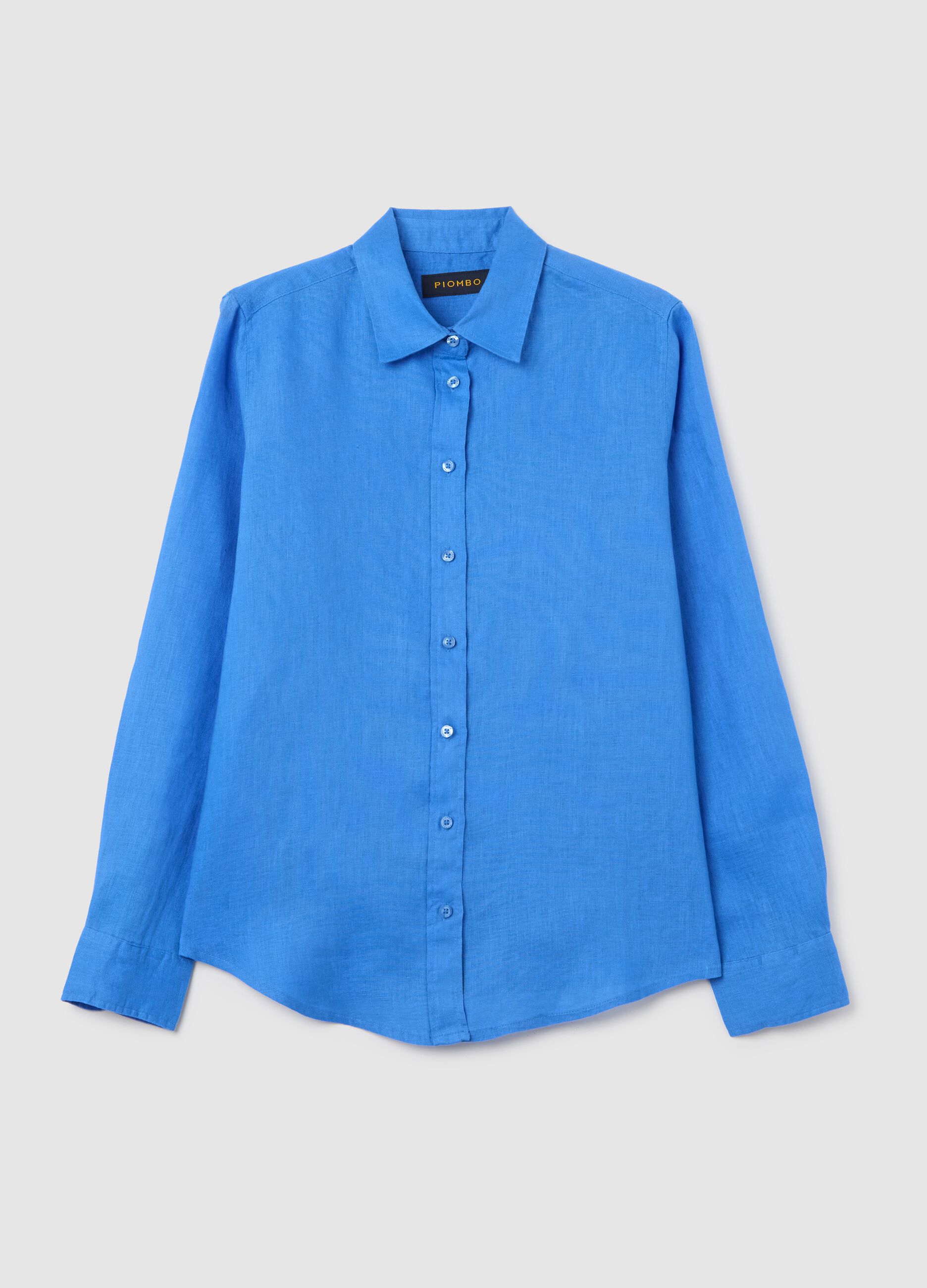 Light blue regular-fit shirt in linen