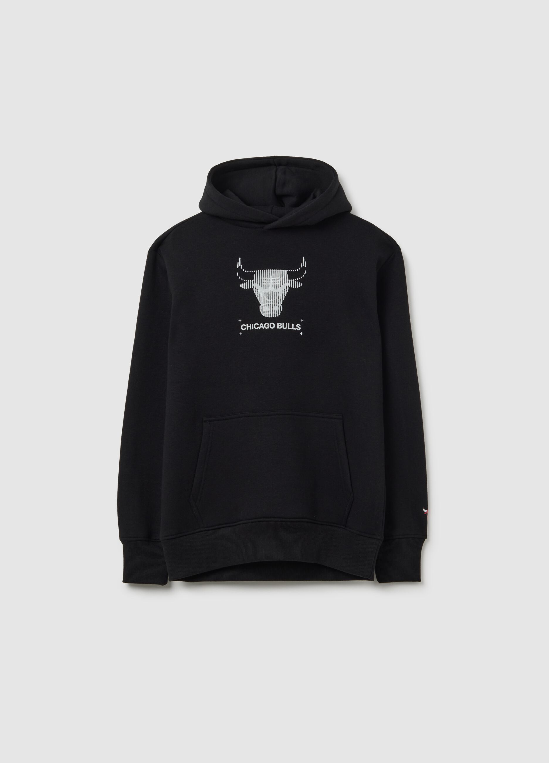 Felpa da bambino in misto cotone nero regular fit Chicago Bulls