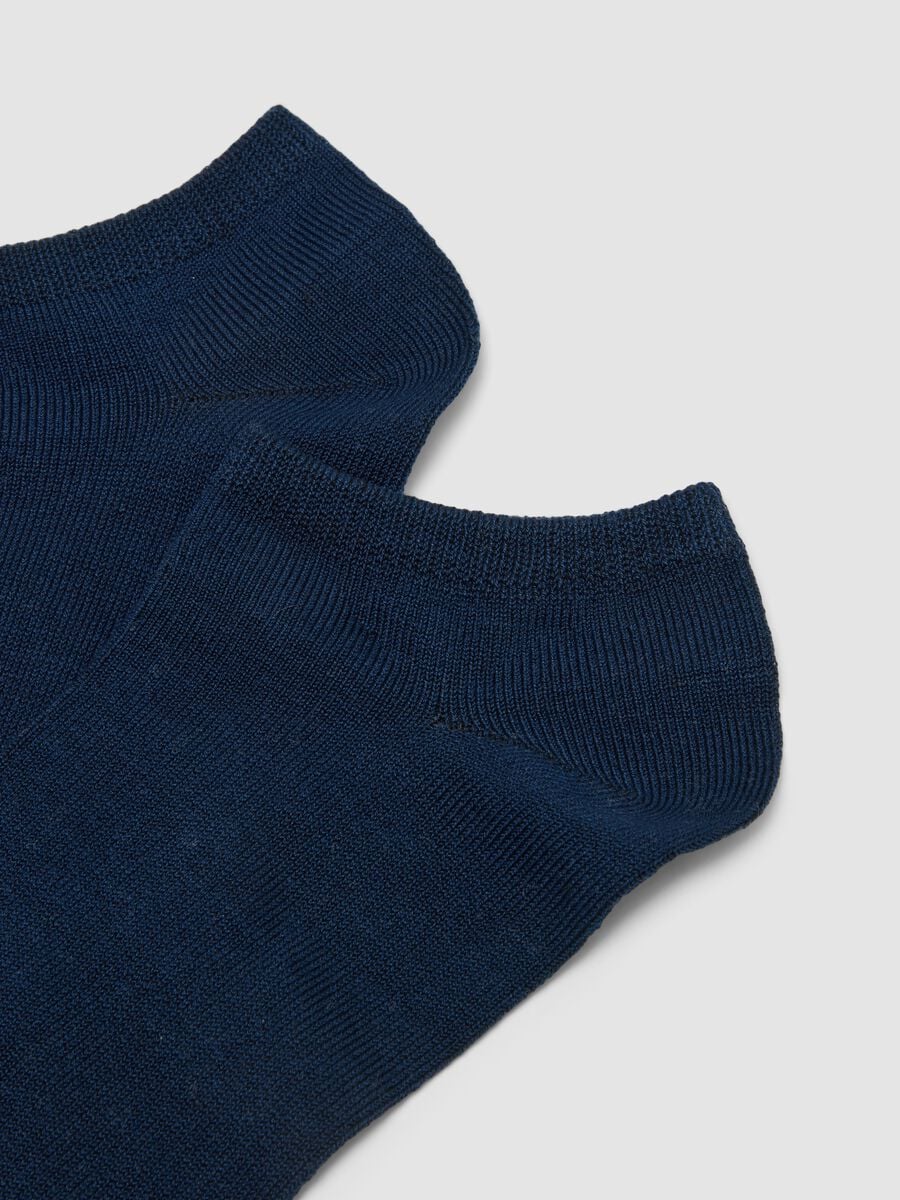 Tripack di calze sportive blu alla caviglia in cotone organico_2