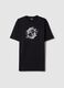 Black pure cotton regular fit T-shirt with Koi carp print_4