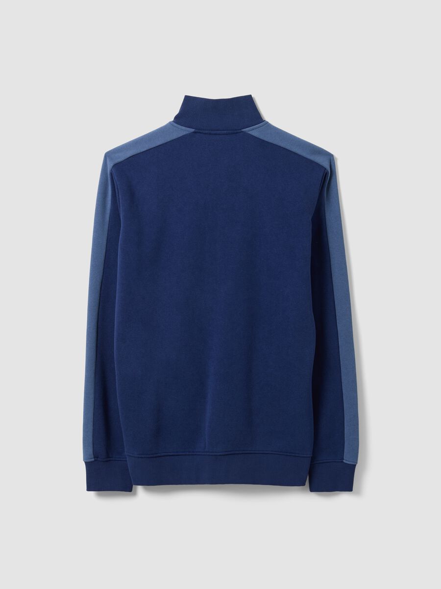 Navy full-zip cotton-blend hoodie with logo_6