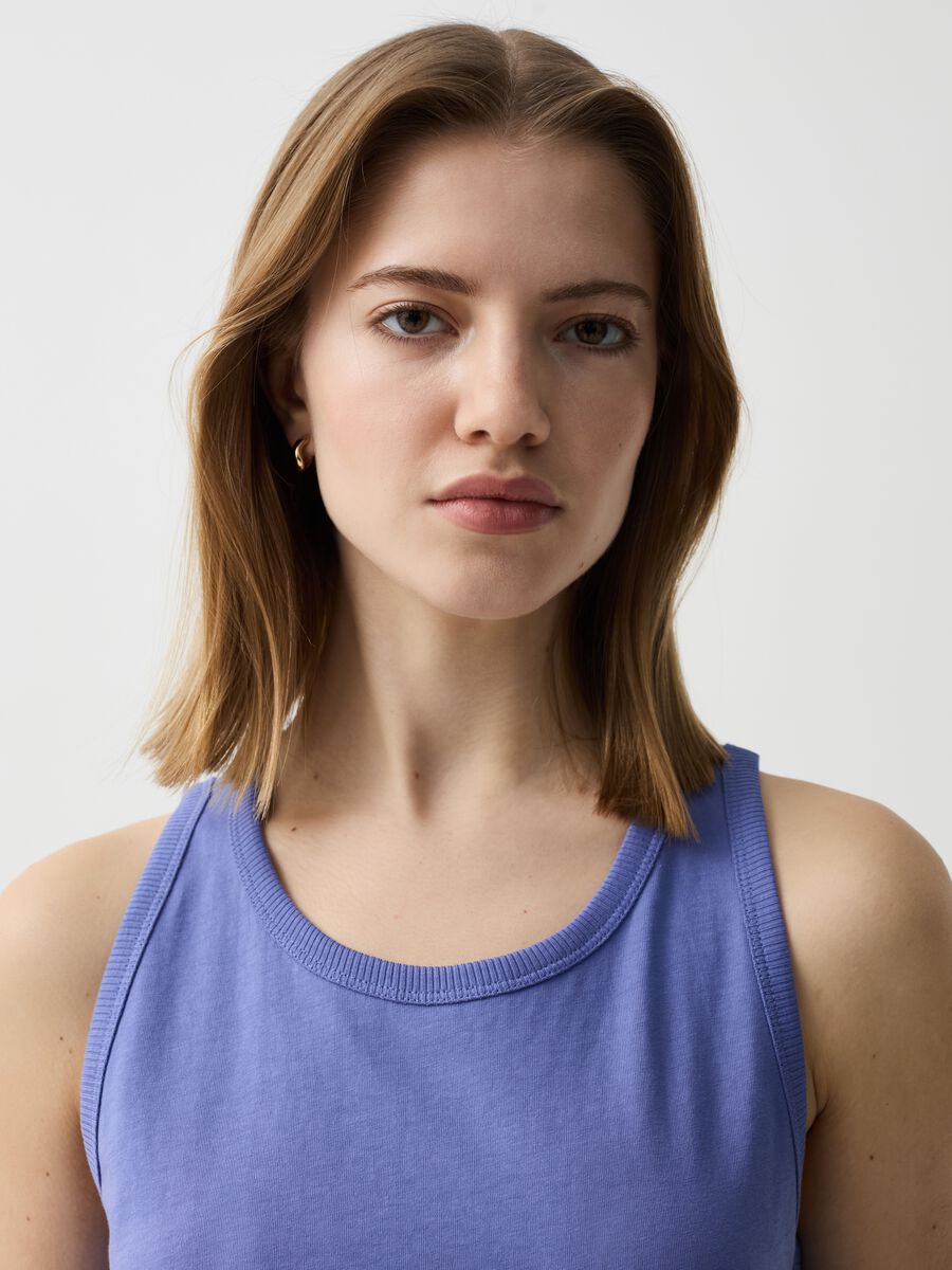 Tank top Essential in cotone con scollo rotondo_0