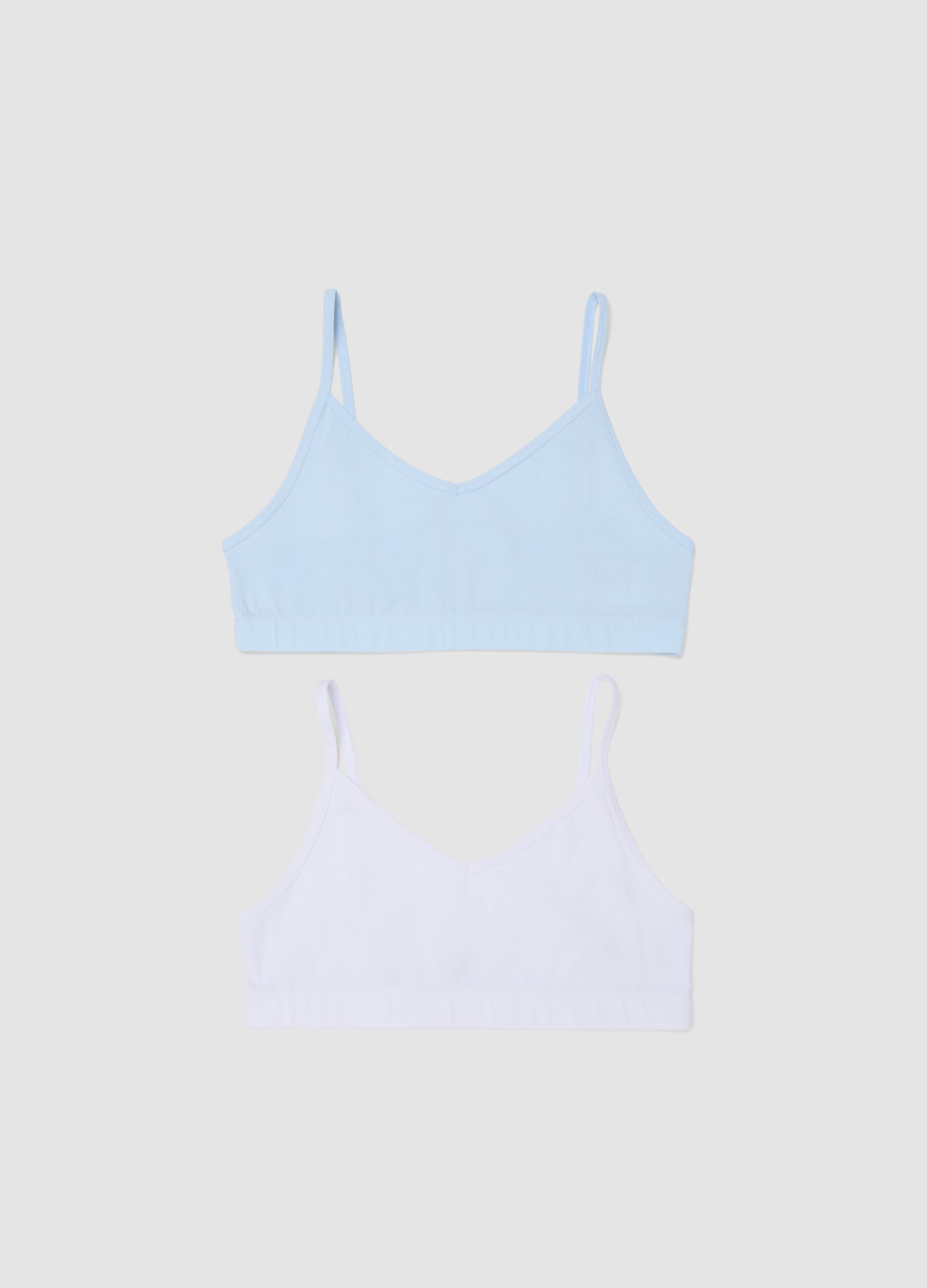 Multicoloured Stretch Cotton Girl's Bra Twinpack