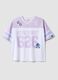 T-shirt in puro cotone multicolor da ragazza boxy fit con Stitch_3
