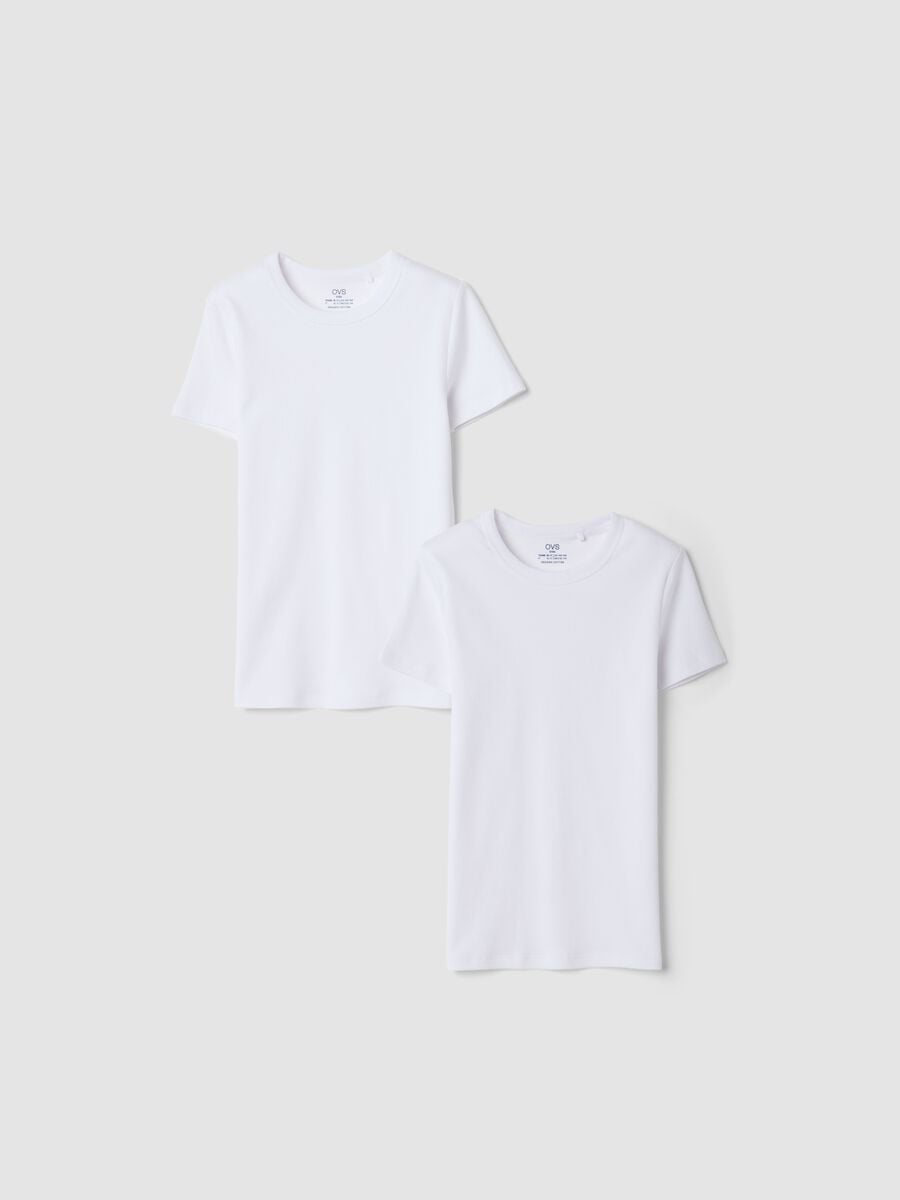 2-pack of white crew-neck T-shirts in pure organic cotton_0