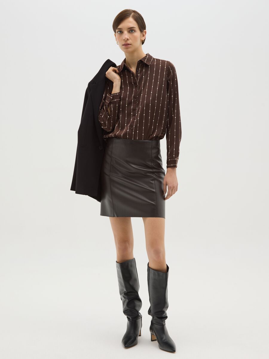 Multicolour striped satin shirt with regular fit_1