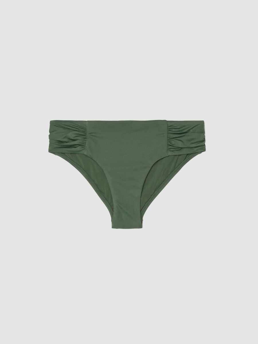 Green stretch swim briefs with side ruching_4