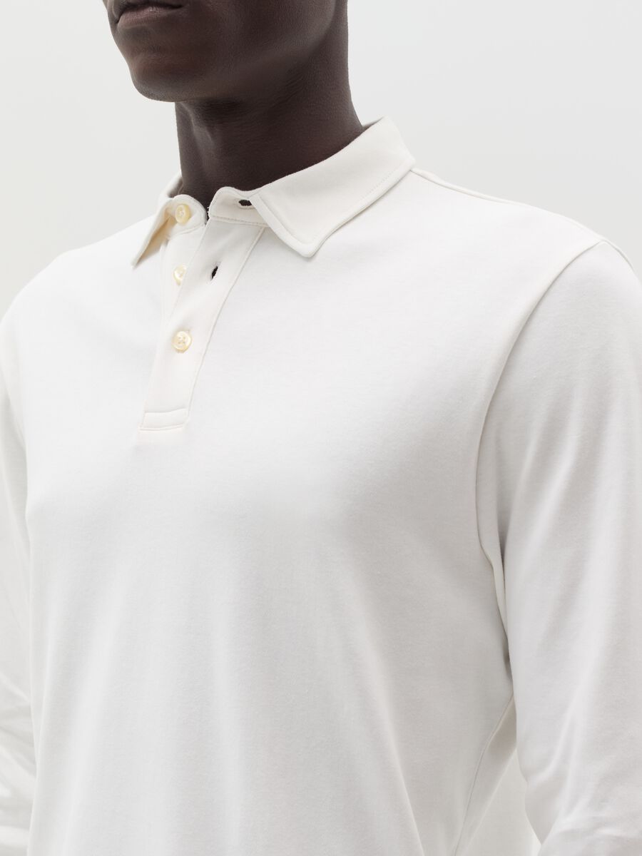 Polo in cotone a maniche lunghe_3