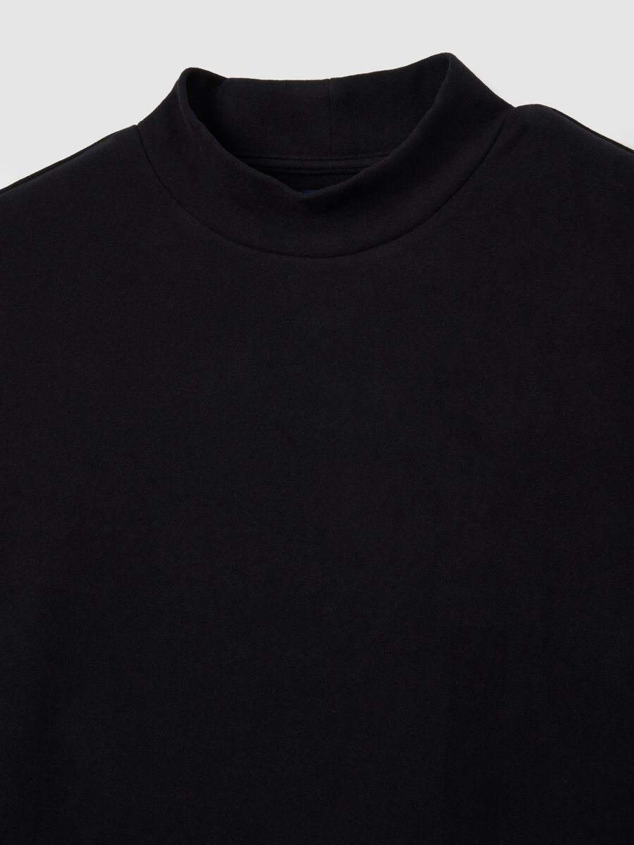 Black fleece sweatshirt regular fit_1