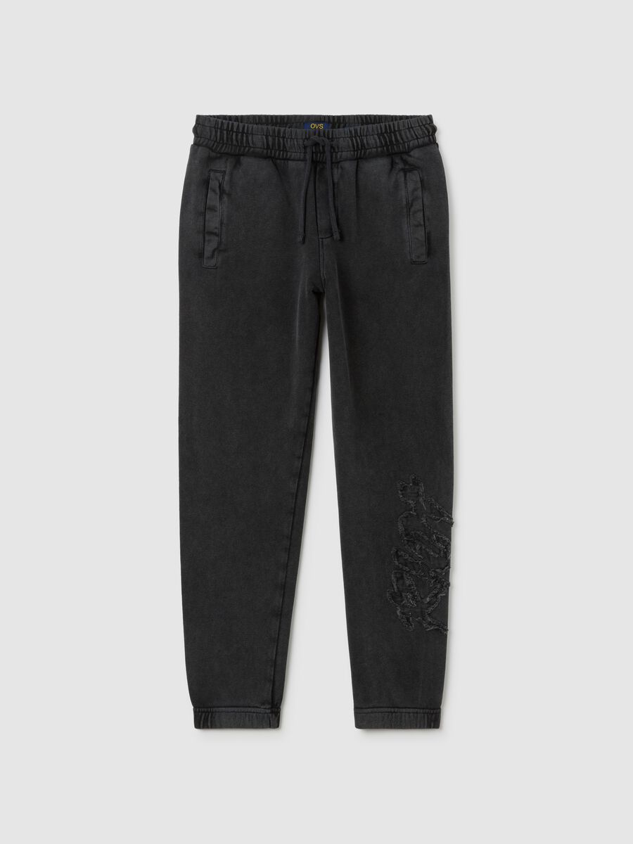 Boys' black pure cotton joggers_0