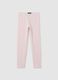Leggings da bambina in cotone rosa elasticizzato_0