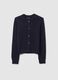 Cardigan in puro cotone blu regular fit con bottoni_4