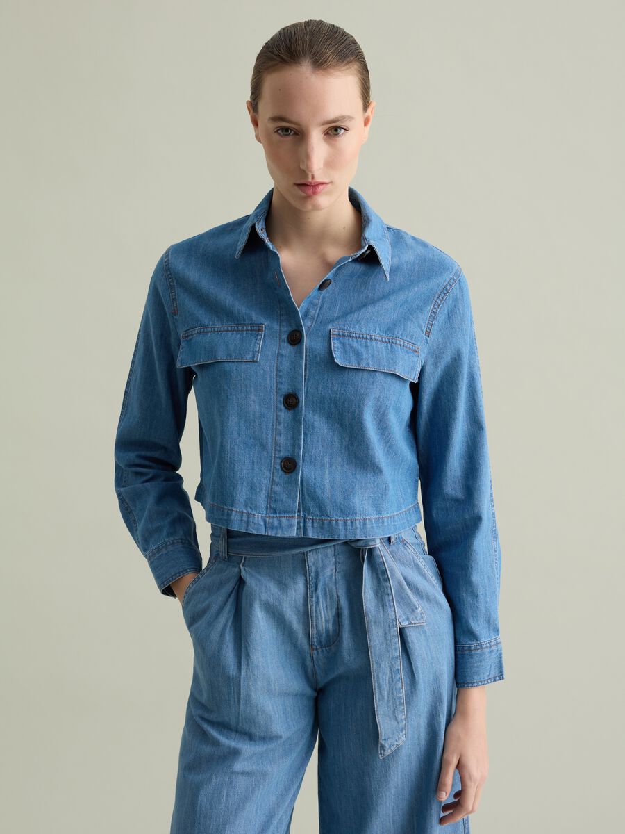 Boxy-fit denim shirt_0
