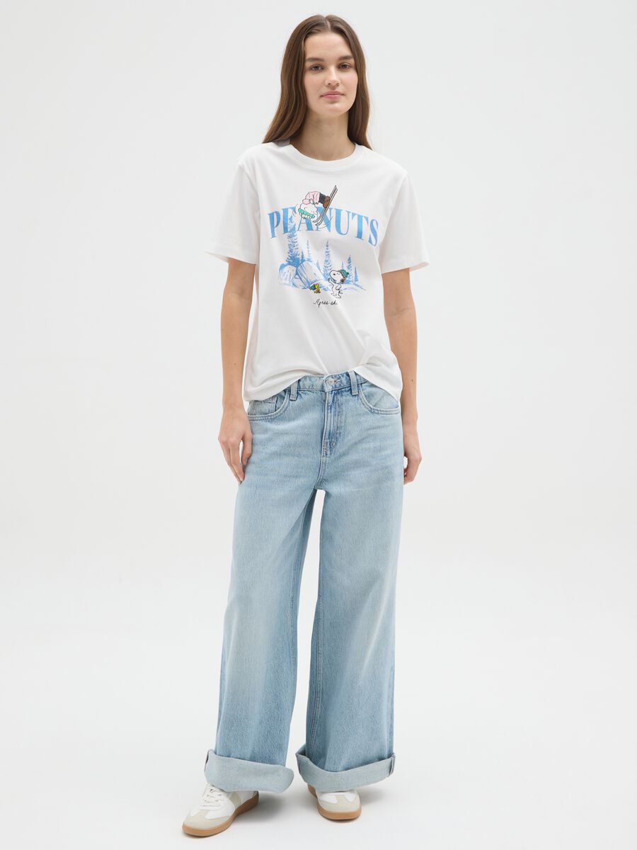 T-shirt bianca in puro cotone regular fit con stampa Peanuts_1