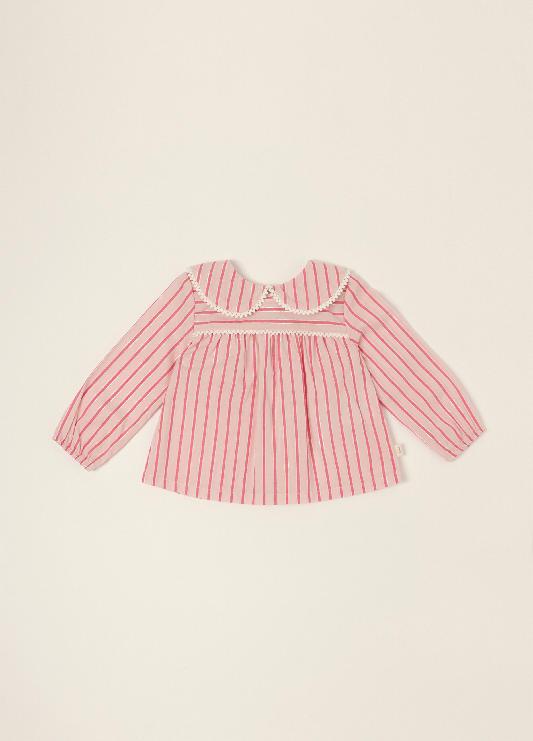 Multicolour striped cotton-blend baby girl T-shirt