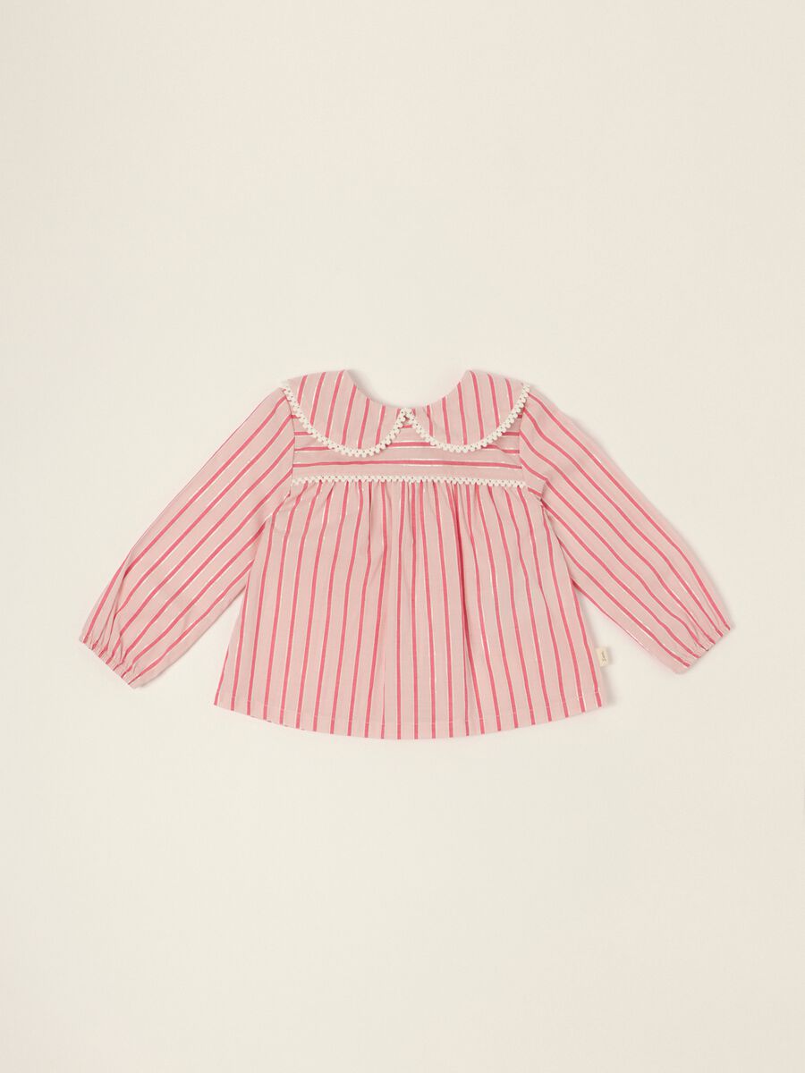 Multicolour striped cotton-blend baby girl T-shirt_0