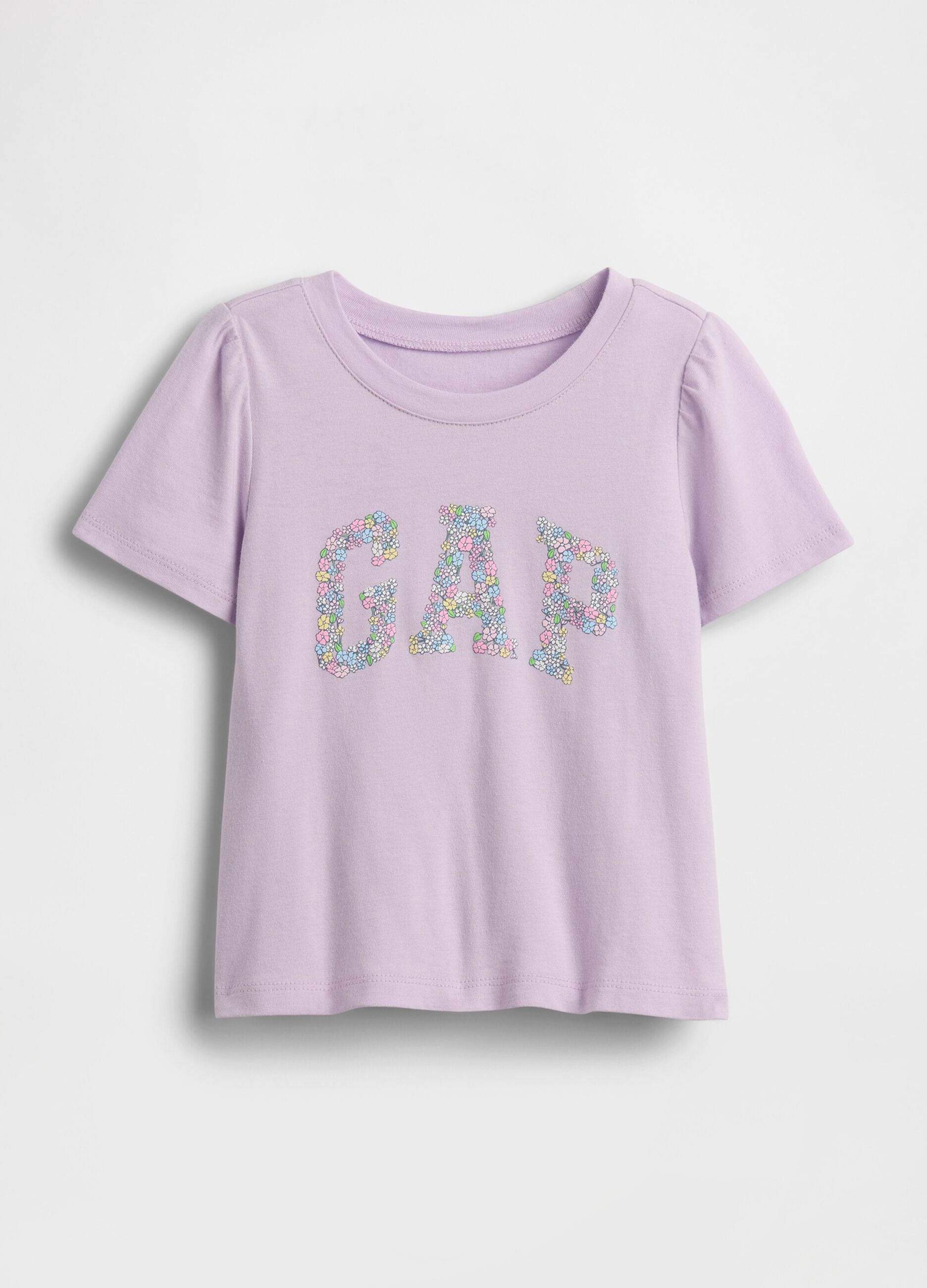 Pure cotton short-sleeve T-shirt with floral print