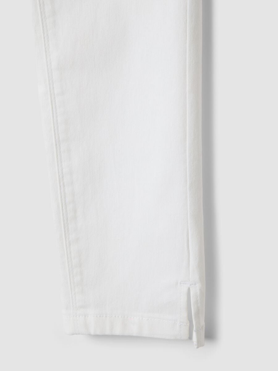 White skinny fit stretch denim cotton blend jeans_5