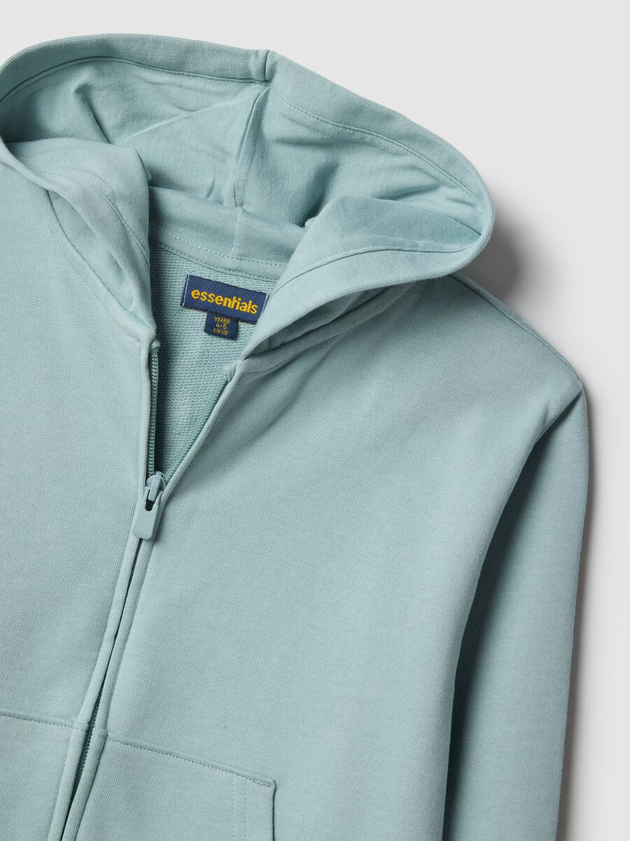 Children's blue hoodie with zip in pure cotton regular fit_2