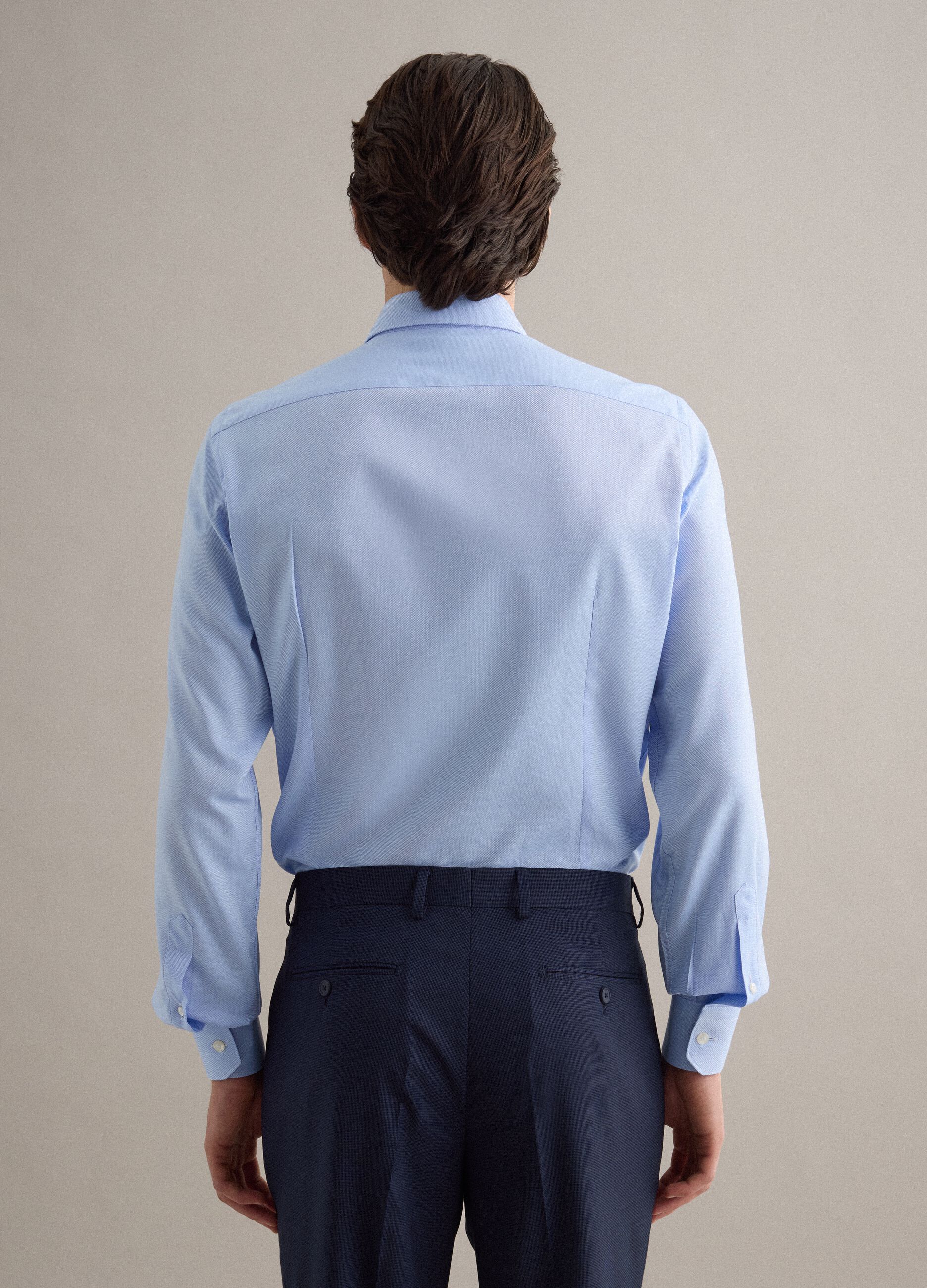 Camicia in puro cotone azzurra slim fit