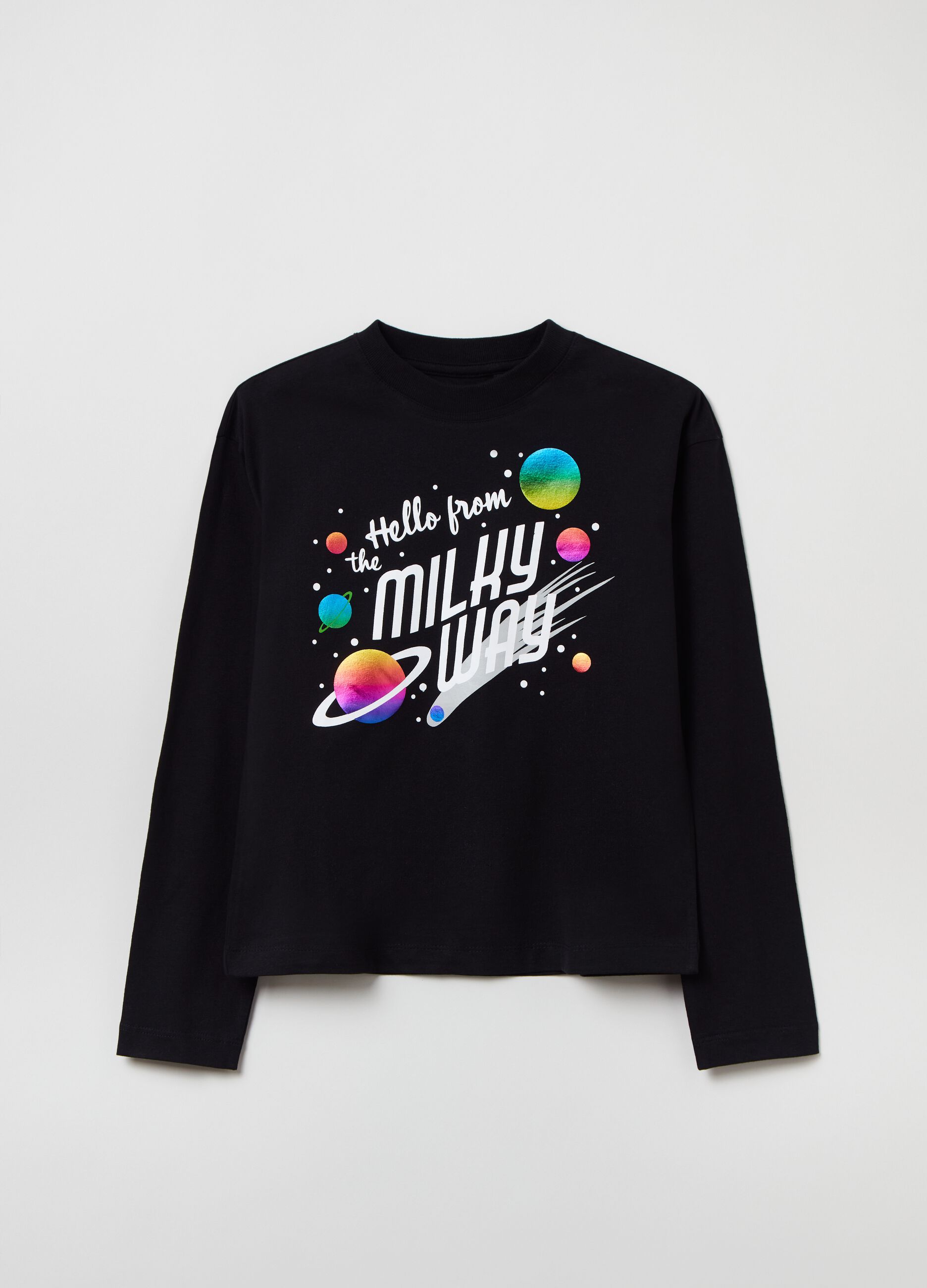 T-shirt a maniche lunghe con stampa_0