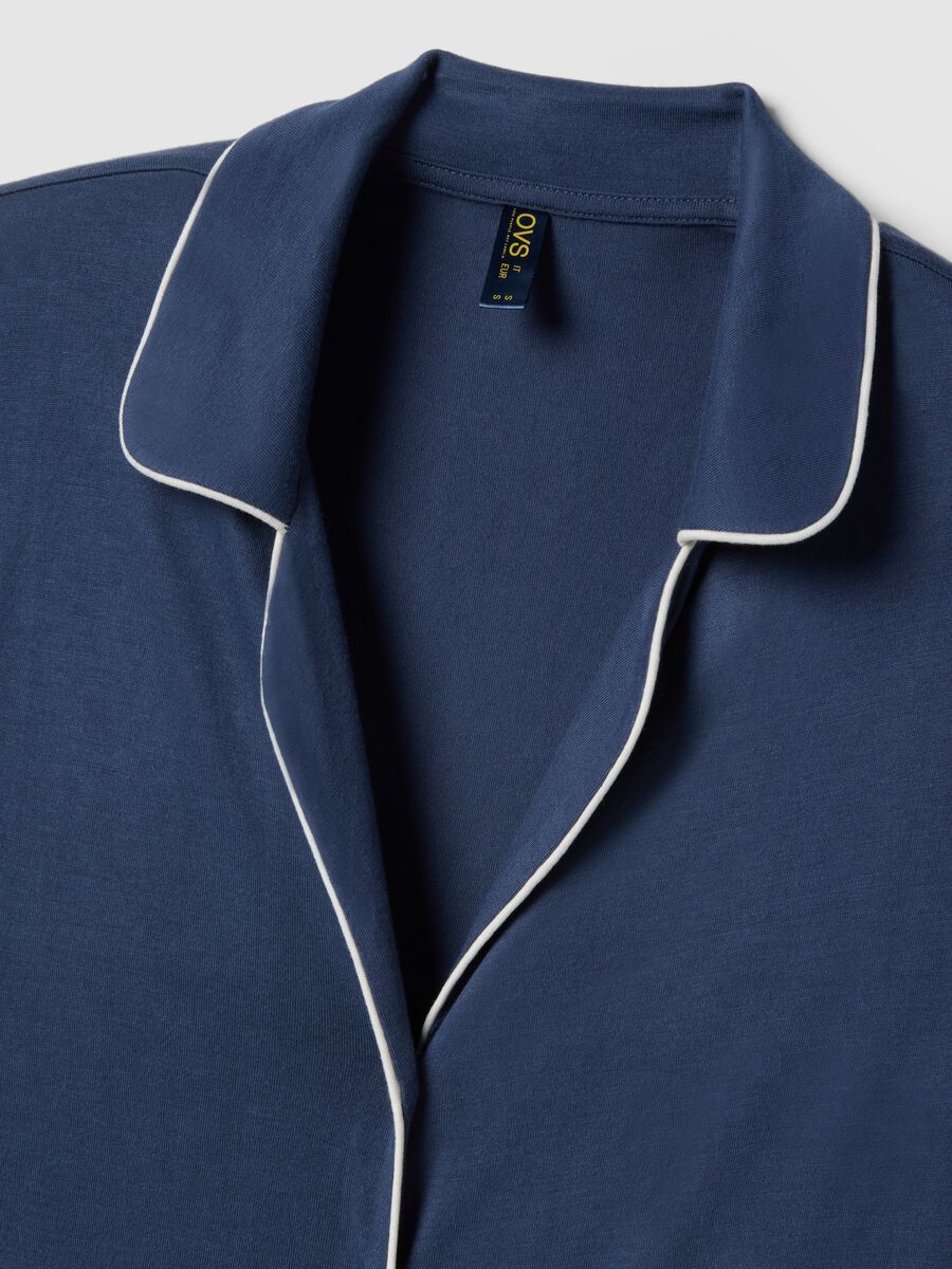 Pure blue viscose nightdress with buttons_1